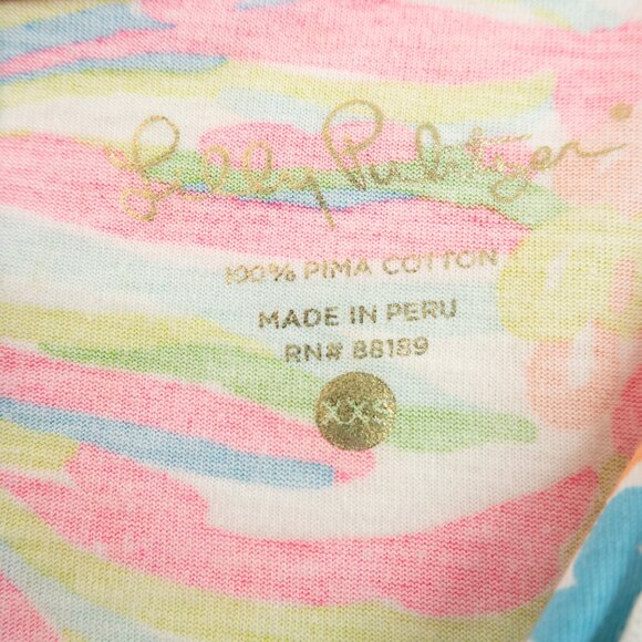 LILLY PULITZER Brewster Lovers Coral T-Shirt Dress size XXS - Picture 2 of 9